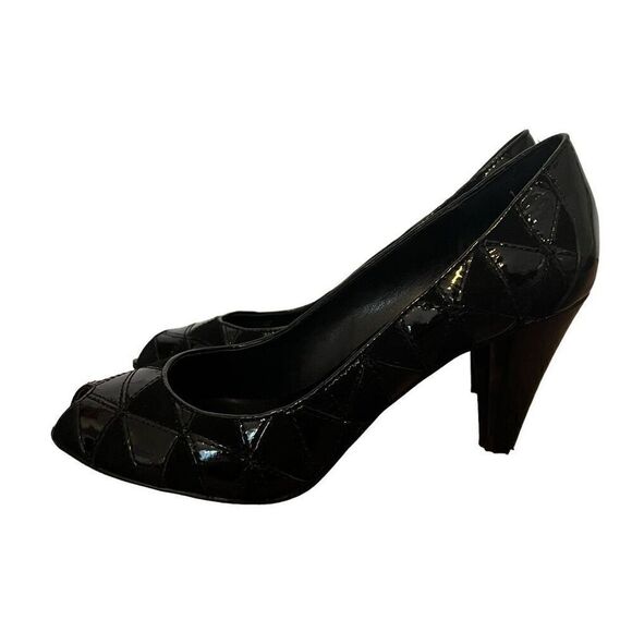 Franco Sarto Black Open Toe Heels 3” Heels Size 7 - Picture 1 of 6